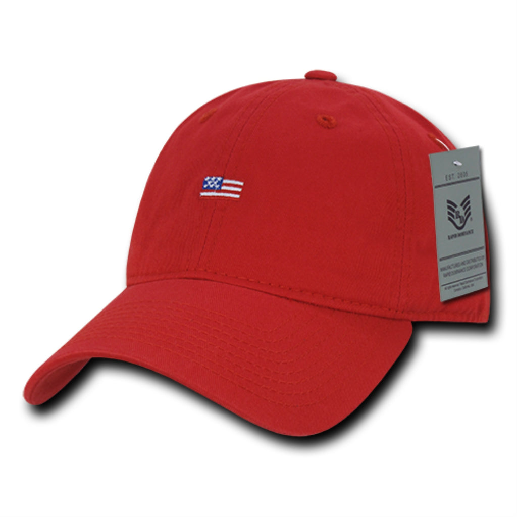 Relaxed Graphic Cap, Small USA Flag, RED