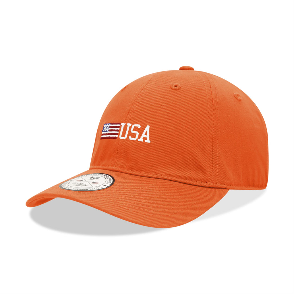 Relaxed Graphic Cap,Side US Flag,B_Orang