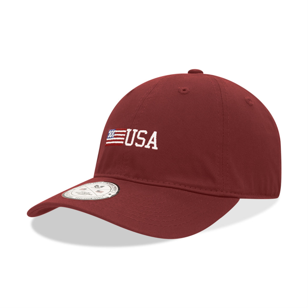 Relaxed Graphic Cap,Side US Flag,Cardina