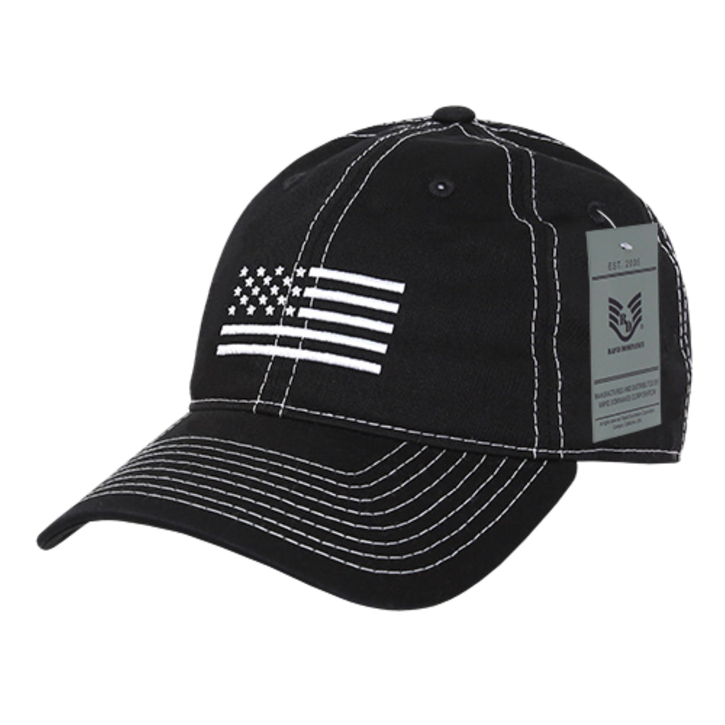 Relaxed Graphic Cap,White US Flag, Black