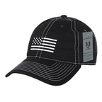 Relaxed Graphic Cap,White US Flag, Black