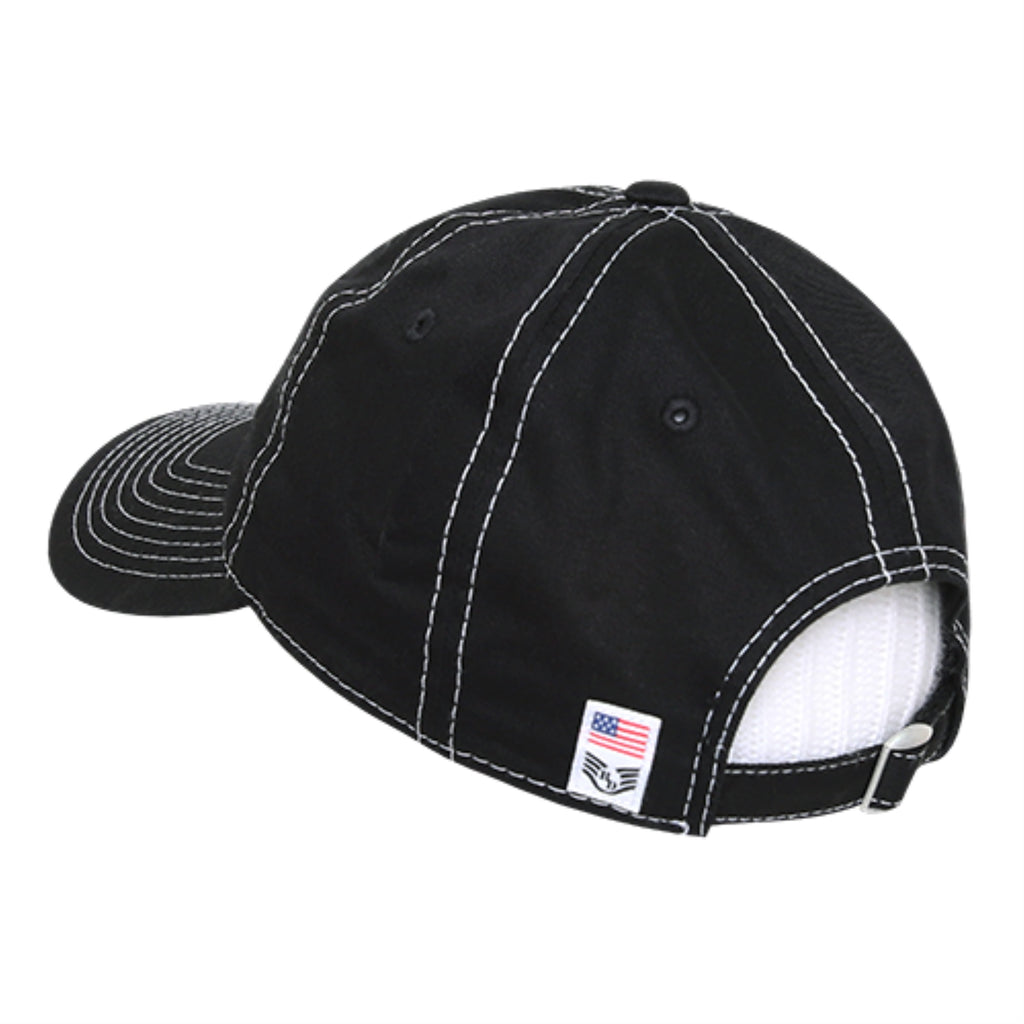 Relaxed Graphic Cap,White US Flag, Black