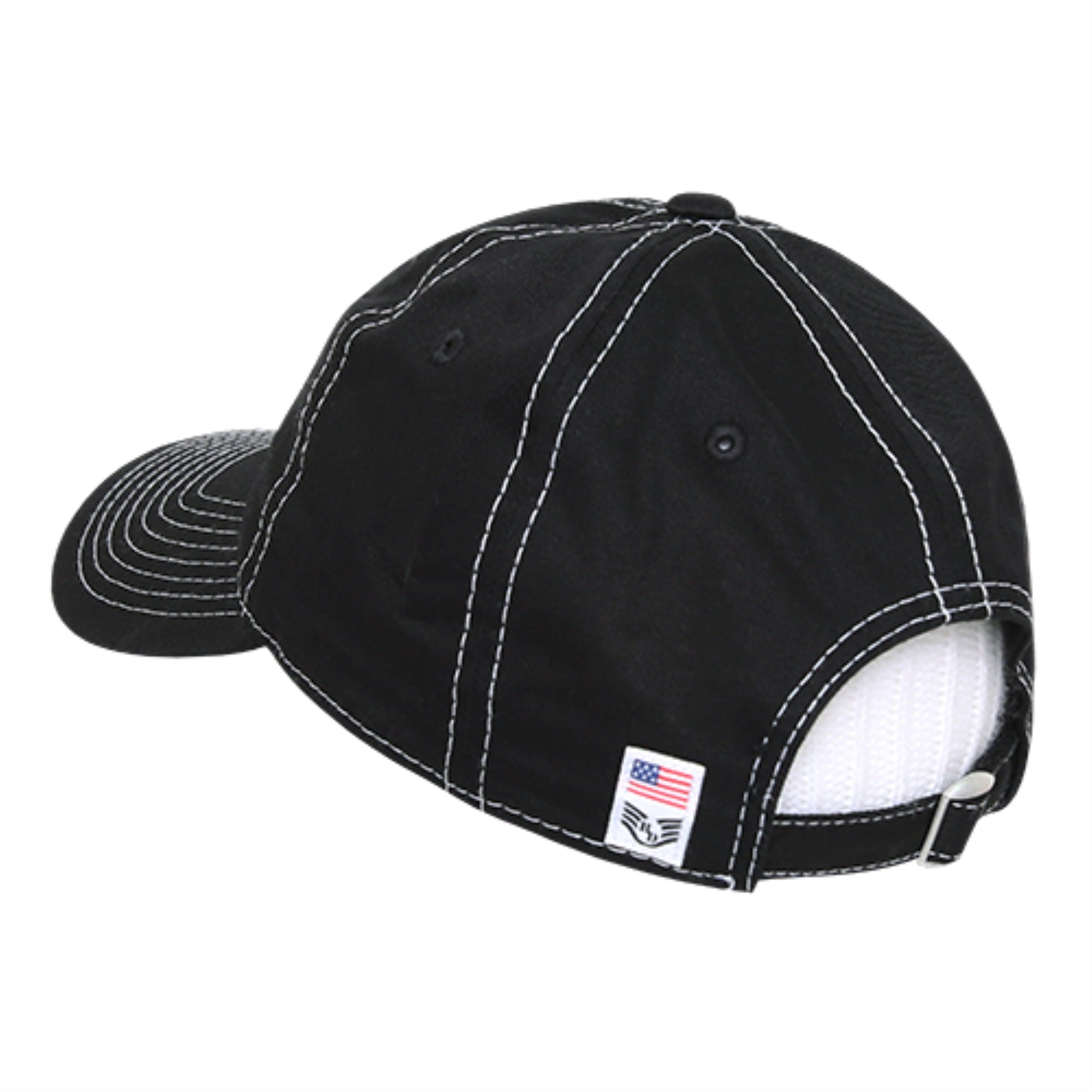 Relaxed Graphic Cap,White US Flag, Black