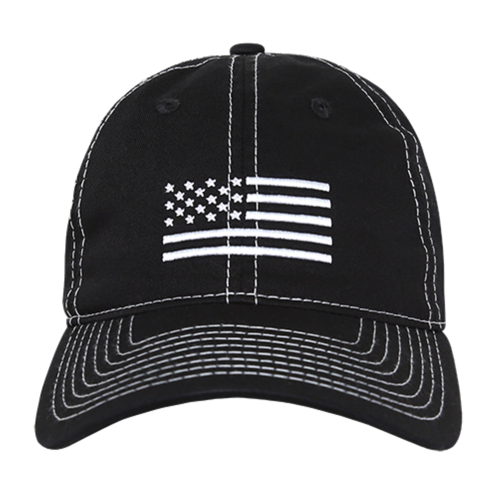 Relaxed Graphic Cap,White US Flag, Black