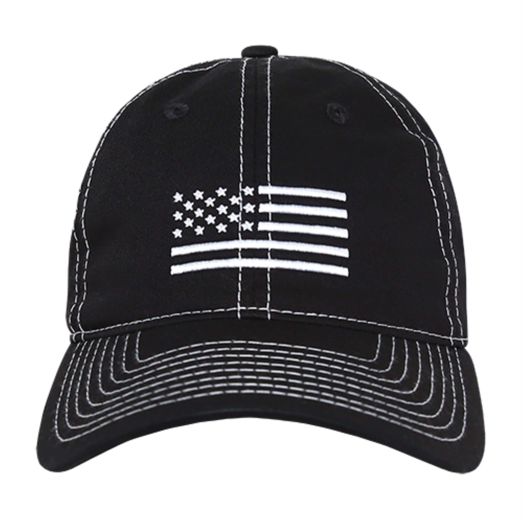 Relaxed Graphic Cap,White US Flag, Black