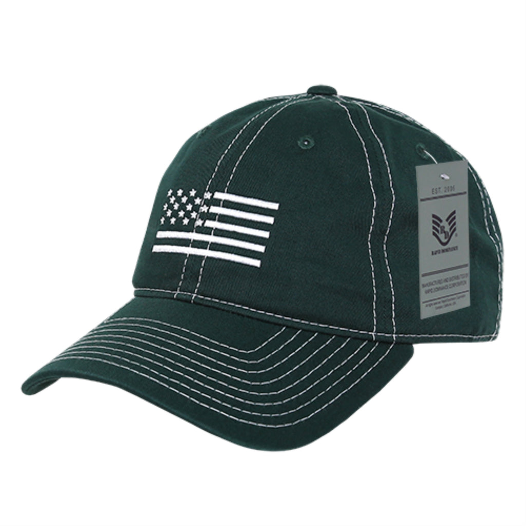 Relaxed Graphic Cap,White US Flag,Hunter