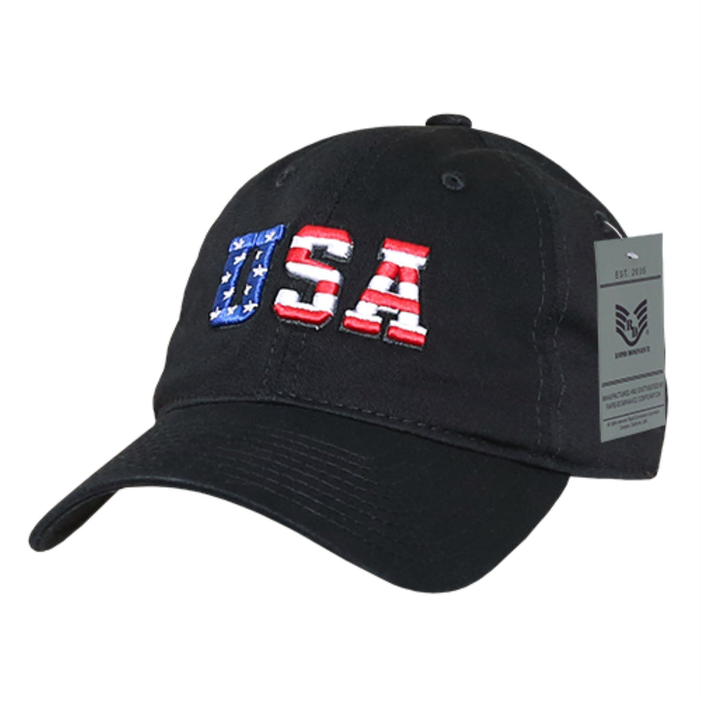 Relaxed Graphic Cap, US Flag Letters,Black