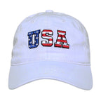Relaxed Graphic Cap, US Flag Letters,White