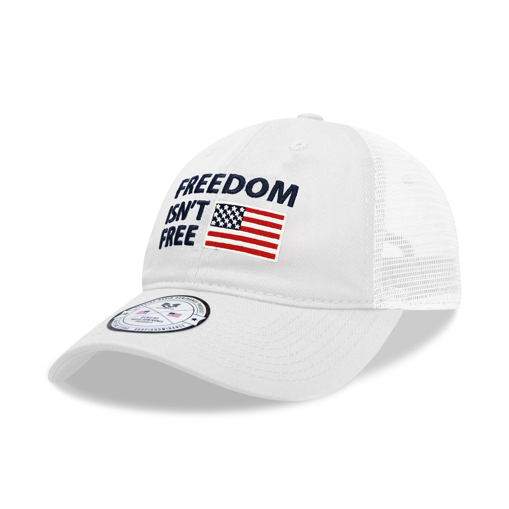 Relaxed Trucker USA Cap, Freedom, White