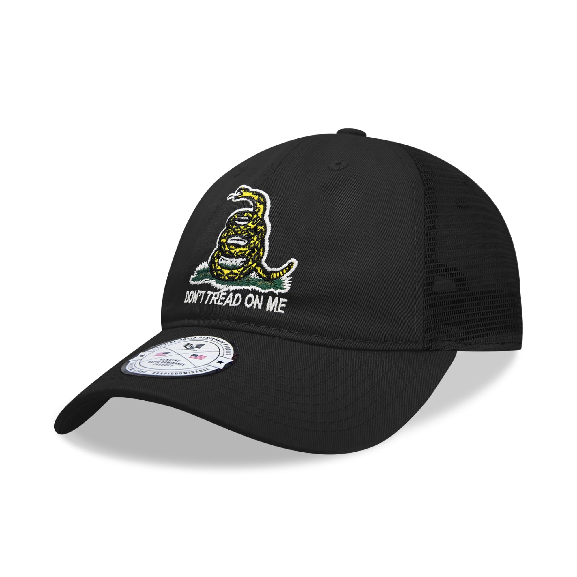 Relaxed Trucker USA, Gadsden Flag, Black