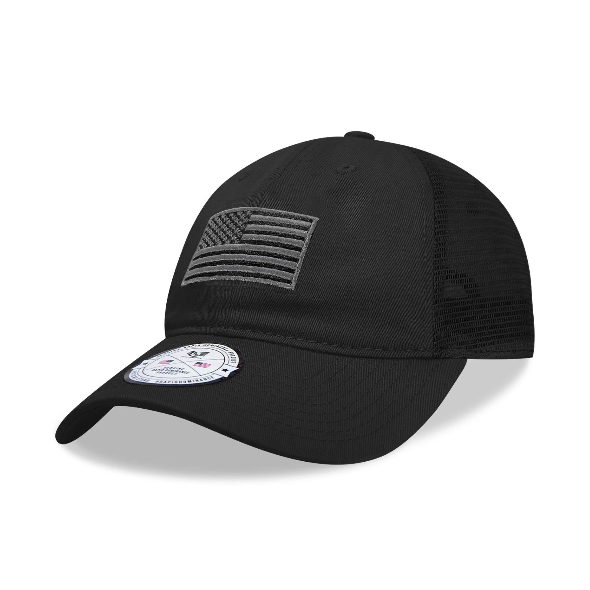 Relaxed Trucker USA, Tonal Flag, Black