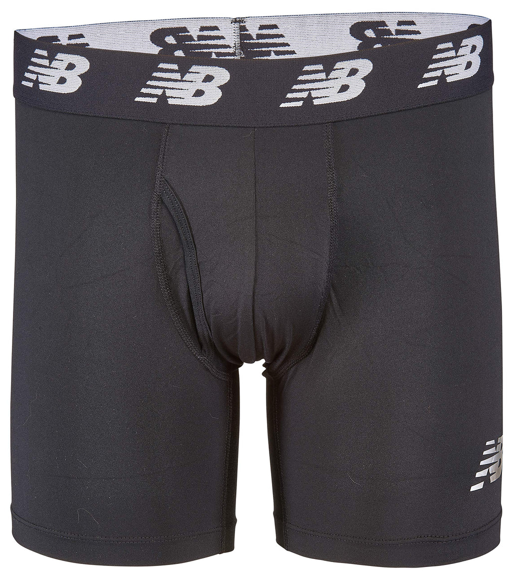 New Balance Men's Big and Tall 6 Boxer Brief Fly Front with Pouch, 3-Pack of Big Man Boxers