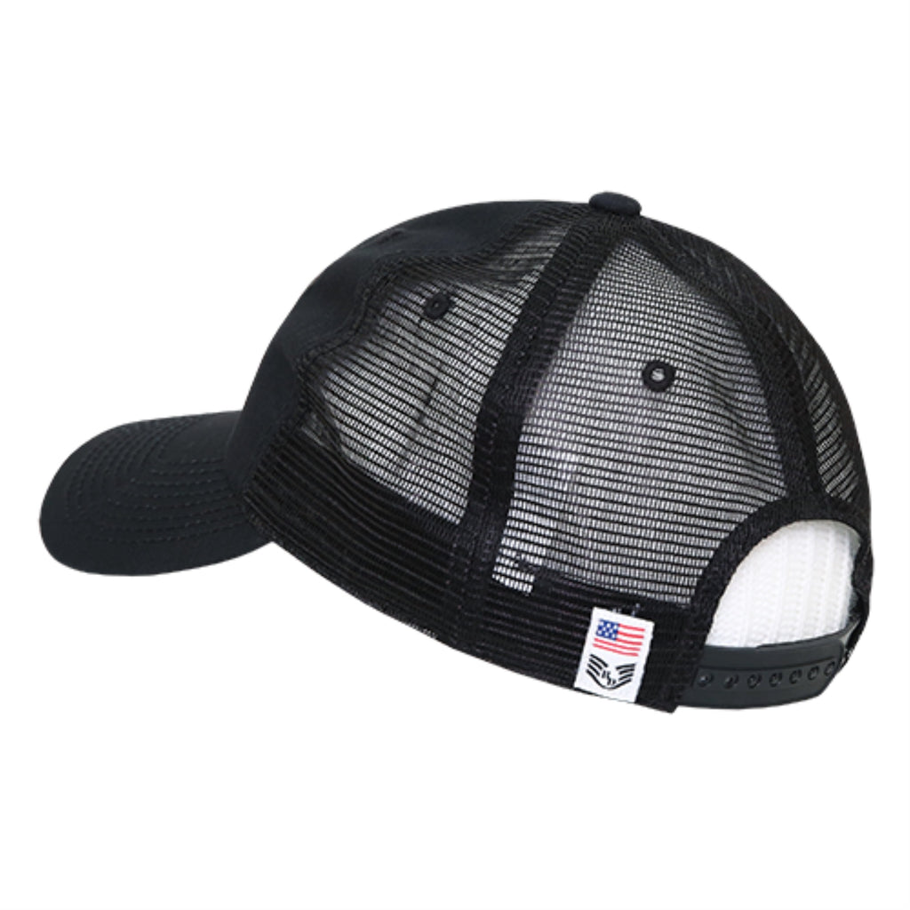 Ripstop Trucker Cap, USA Flag, Black