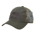 Ripstop Trucker Cap, USA Flag,Olive Drab