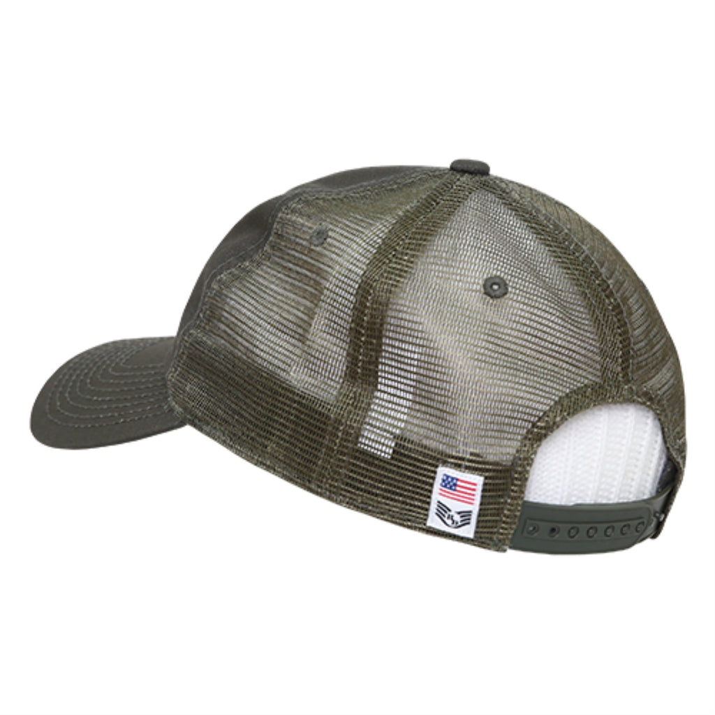 Ripstop Trucker Cap, USA Flag,Olive Drab