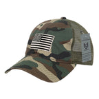 Ripstop Trucker Cap, USA Flag, Woodland