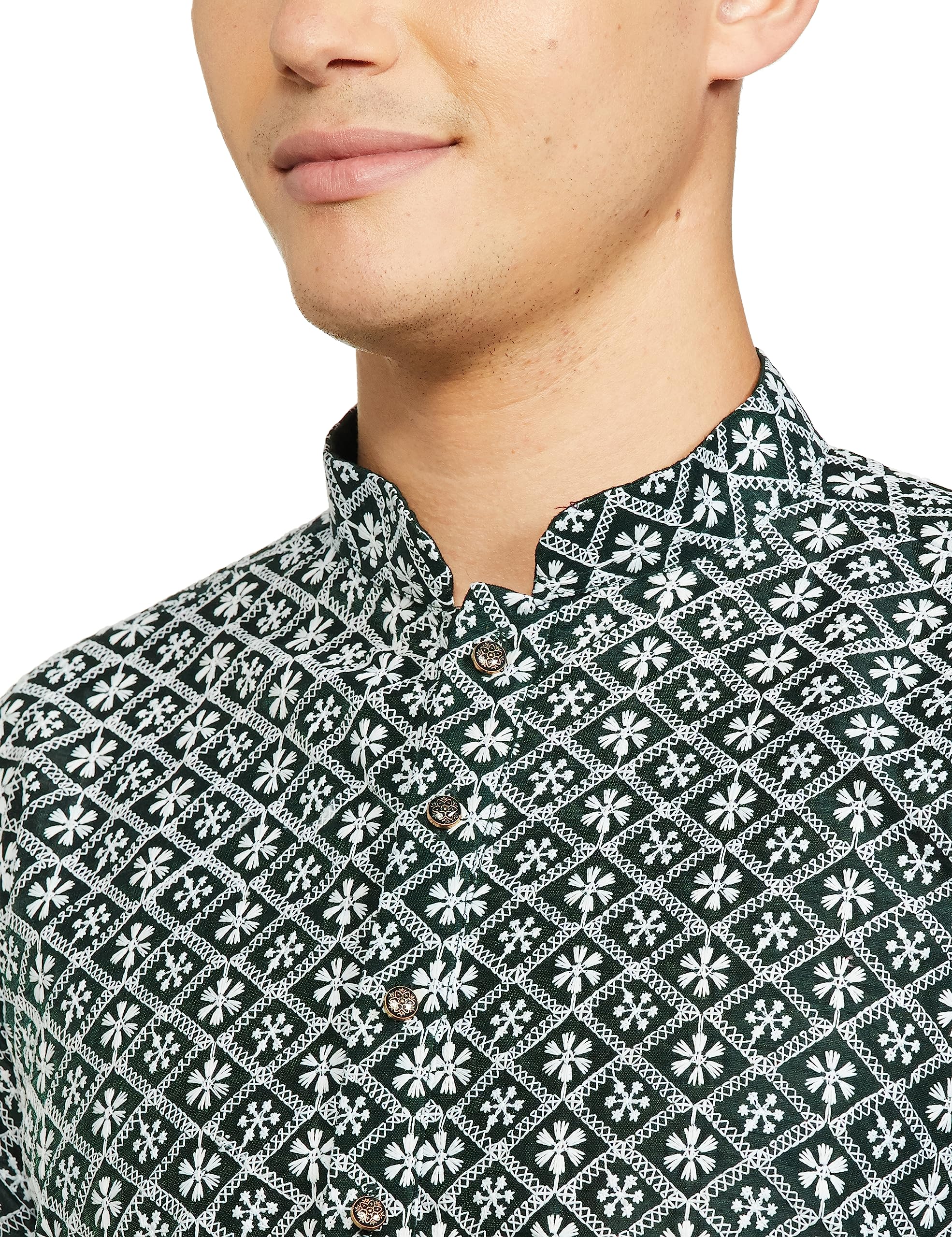 Be Active MenS Traditional Embroidered Lucknowi Full Sleeves Kurta || Cotton Kurta For Men || Men Kurta For Wedding || Kurta Fo