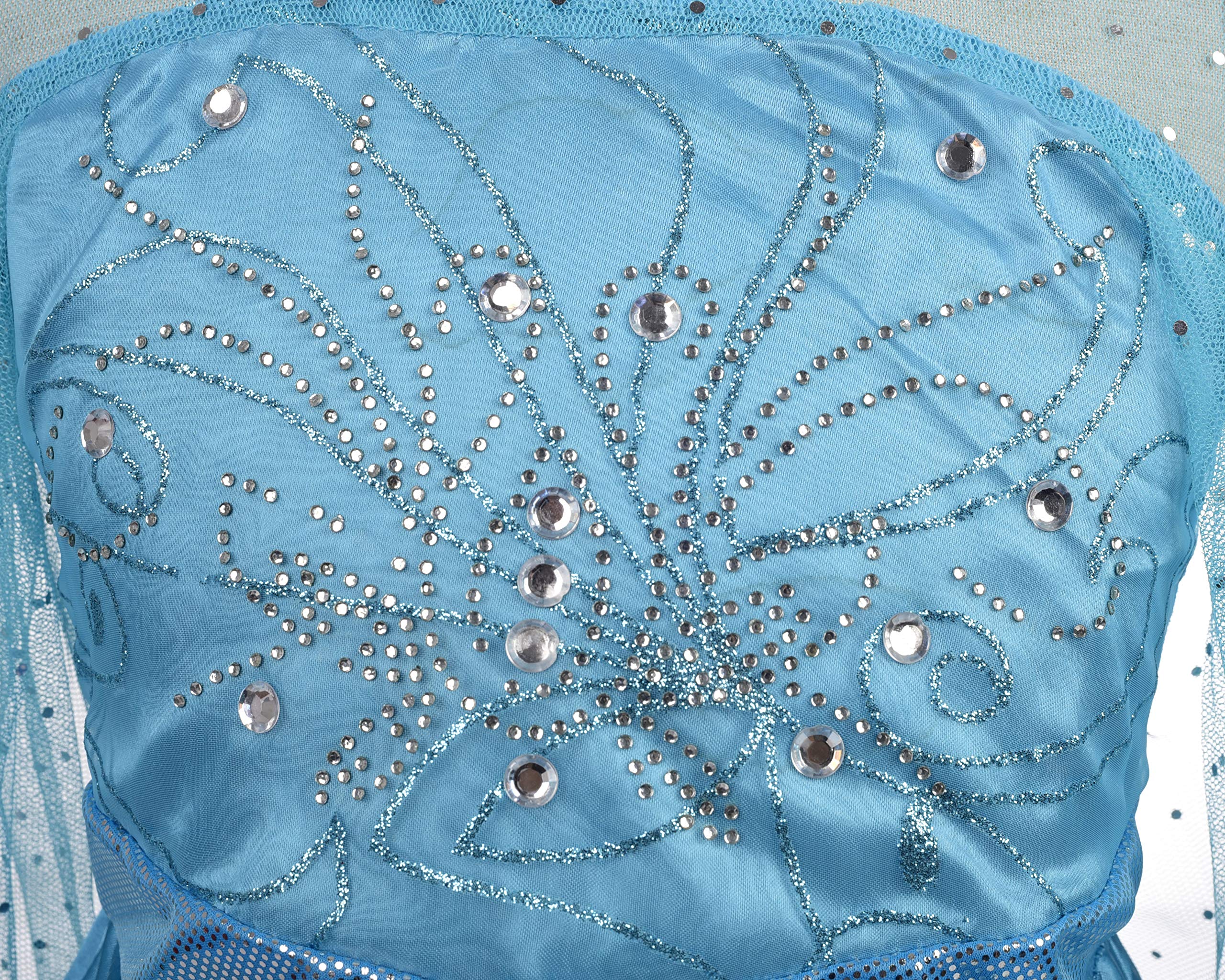 Lito Angels Girls Princess Dress Up Costumes Snow Queen Fancy Birthday Christmas Halloween Party Long Train with Accessories Siz