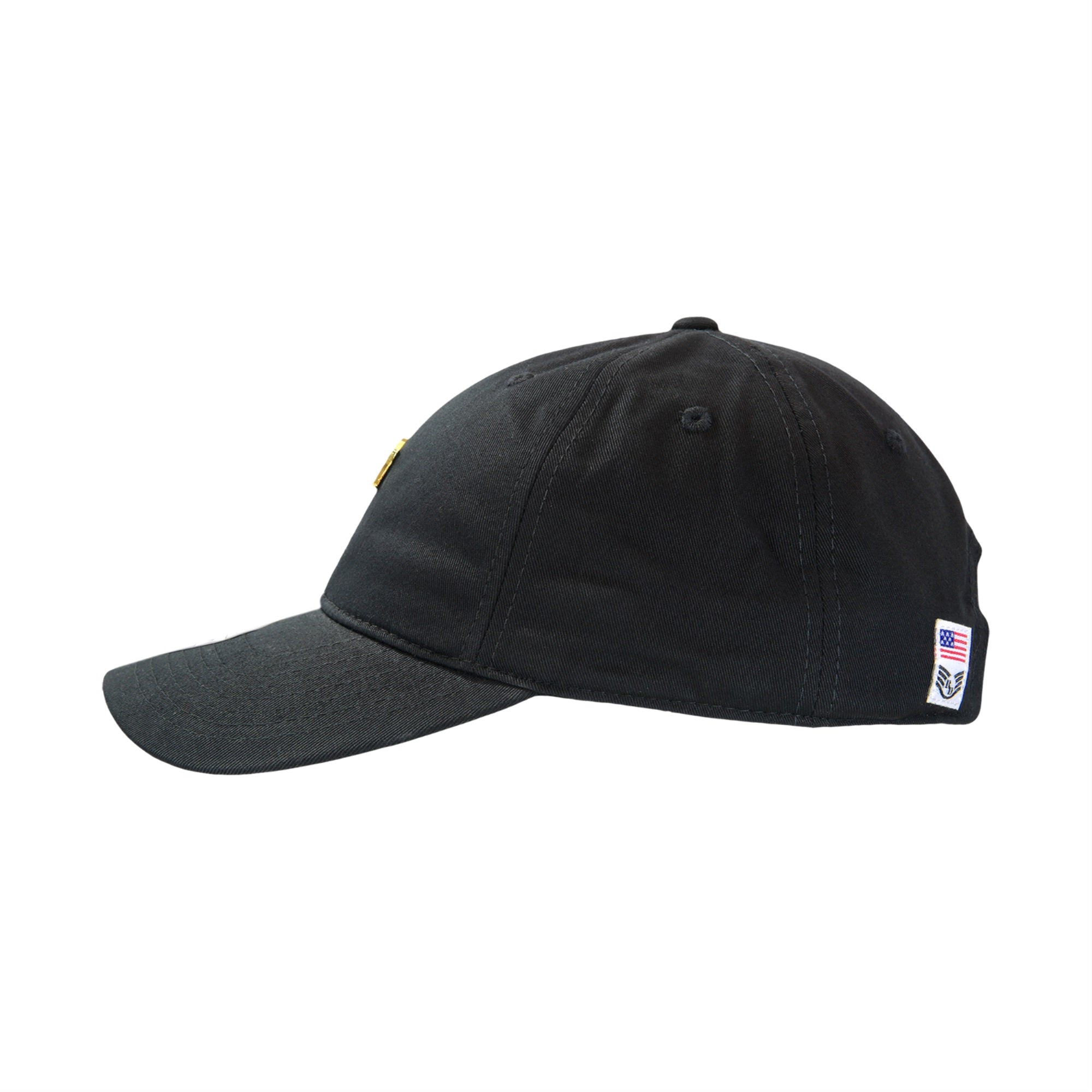 Metal Pin Relaxed Cap, USA, Black