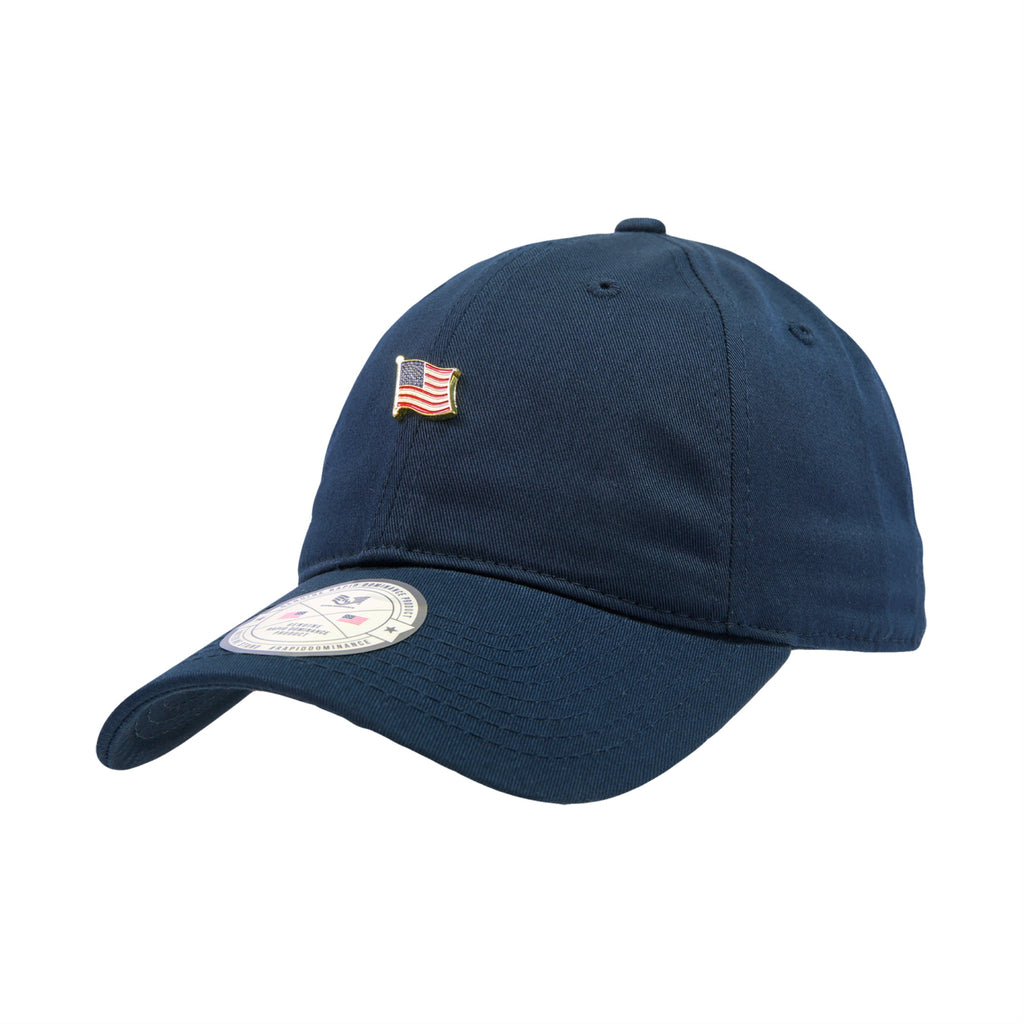 Metal Pin Relaxed Cap, USA, Navy
