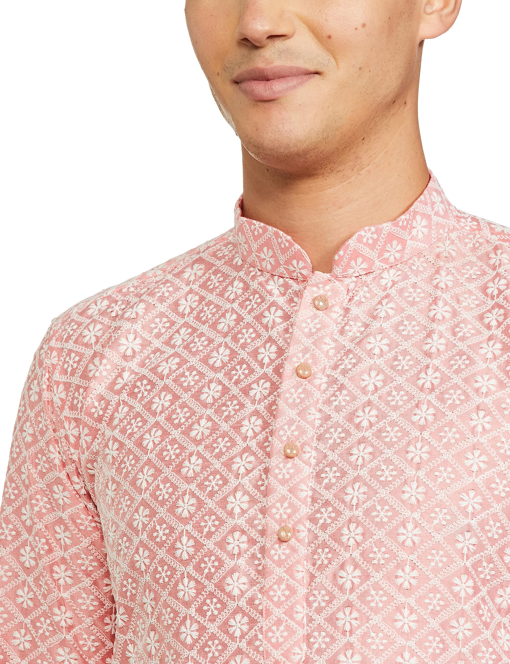 Be Active MenS Traditional Embroidered Lucknowi Full Sleeves Kurta || Cotton Kurta For Men || Men Kurta For Wedding || Kurta Fo