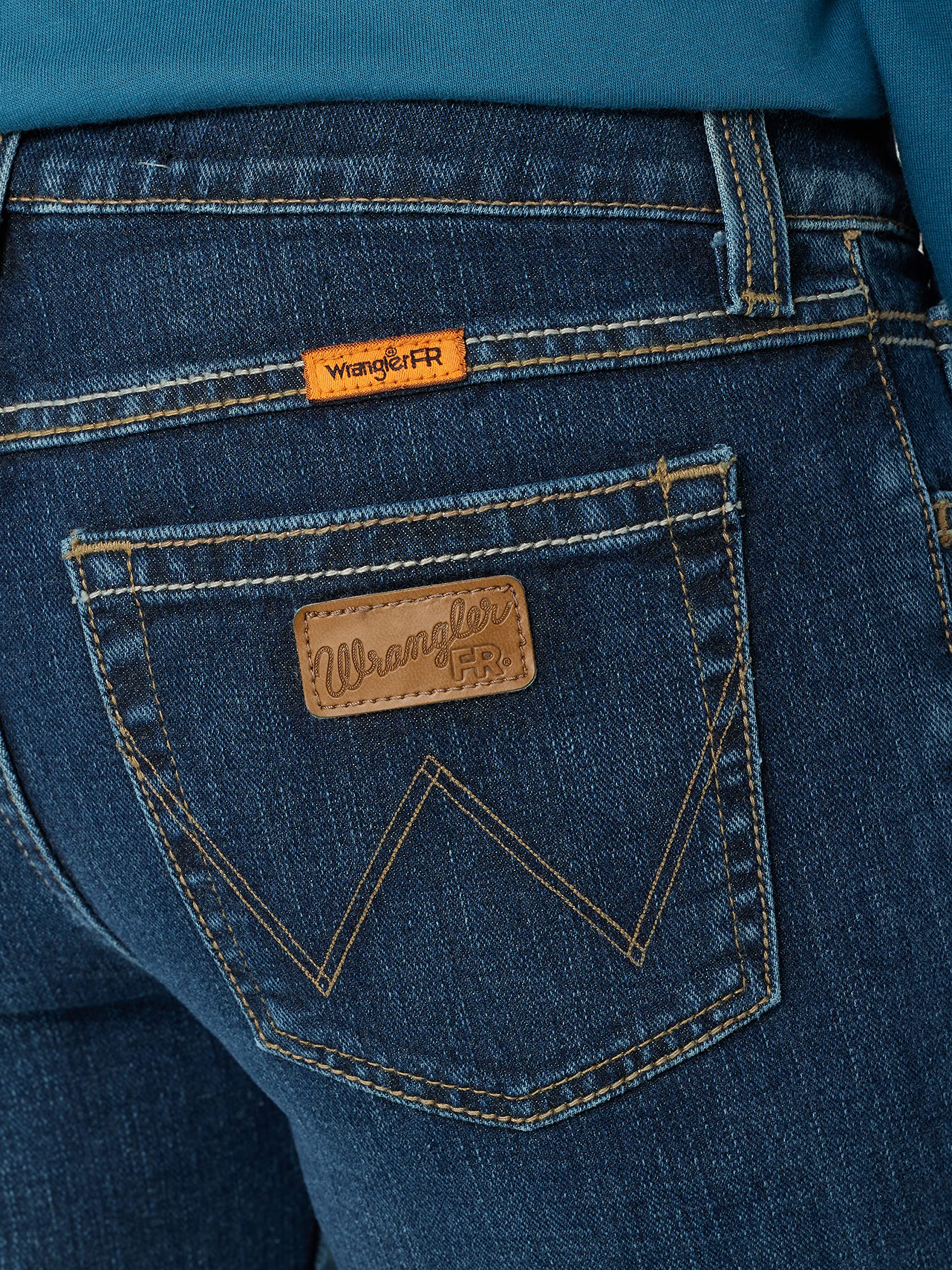 Wrangler Riggs Workwear Women's FR Retro Mae Boot Cut Jean, Dark Indigo, 19-34