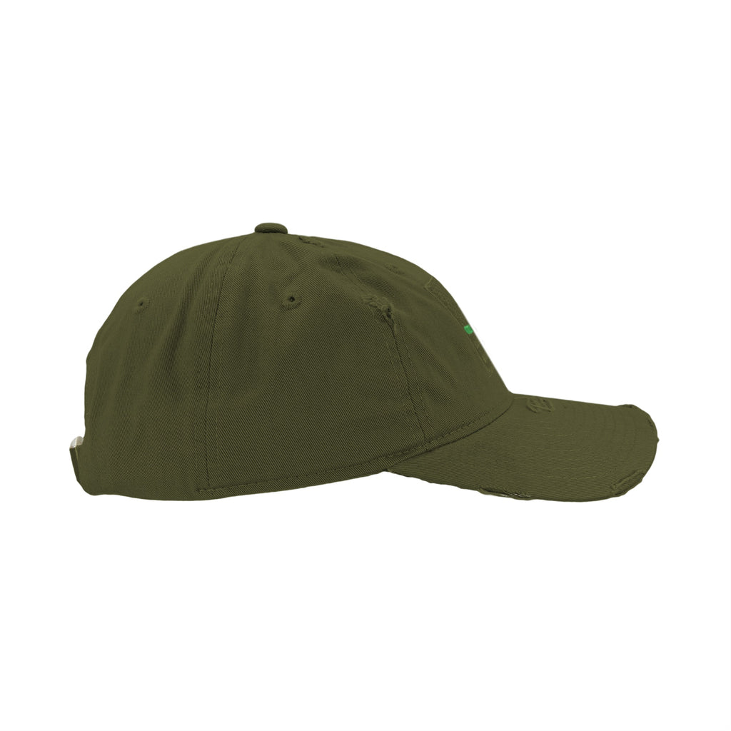 Vintage Thin Green Line Patch Cap, Olive