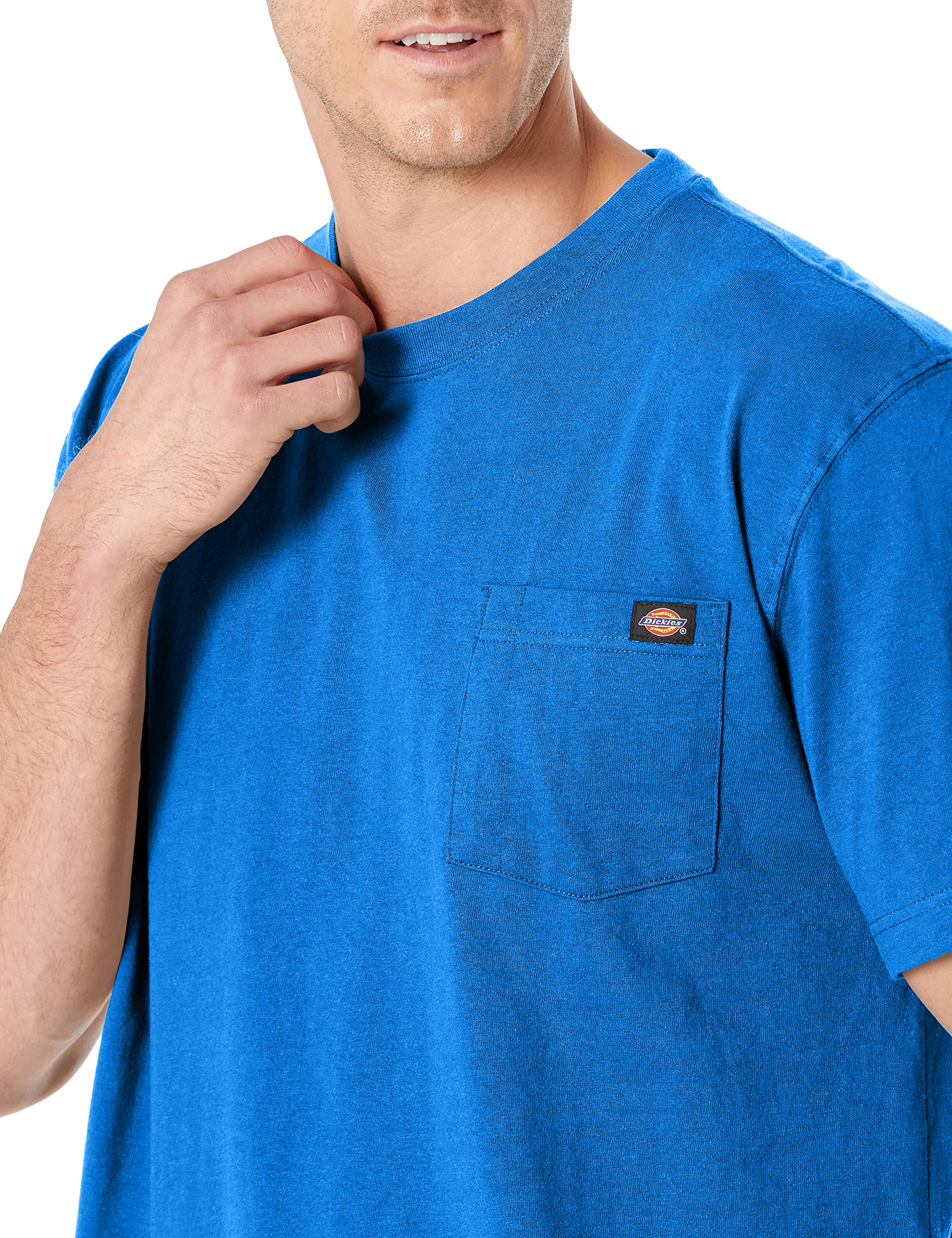 Dickies mens Heavyweight Crew Neck Short Sleeve Tee Henley Shirt, Royal Blue, Medium US