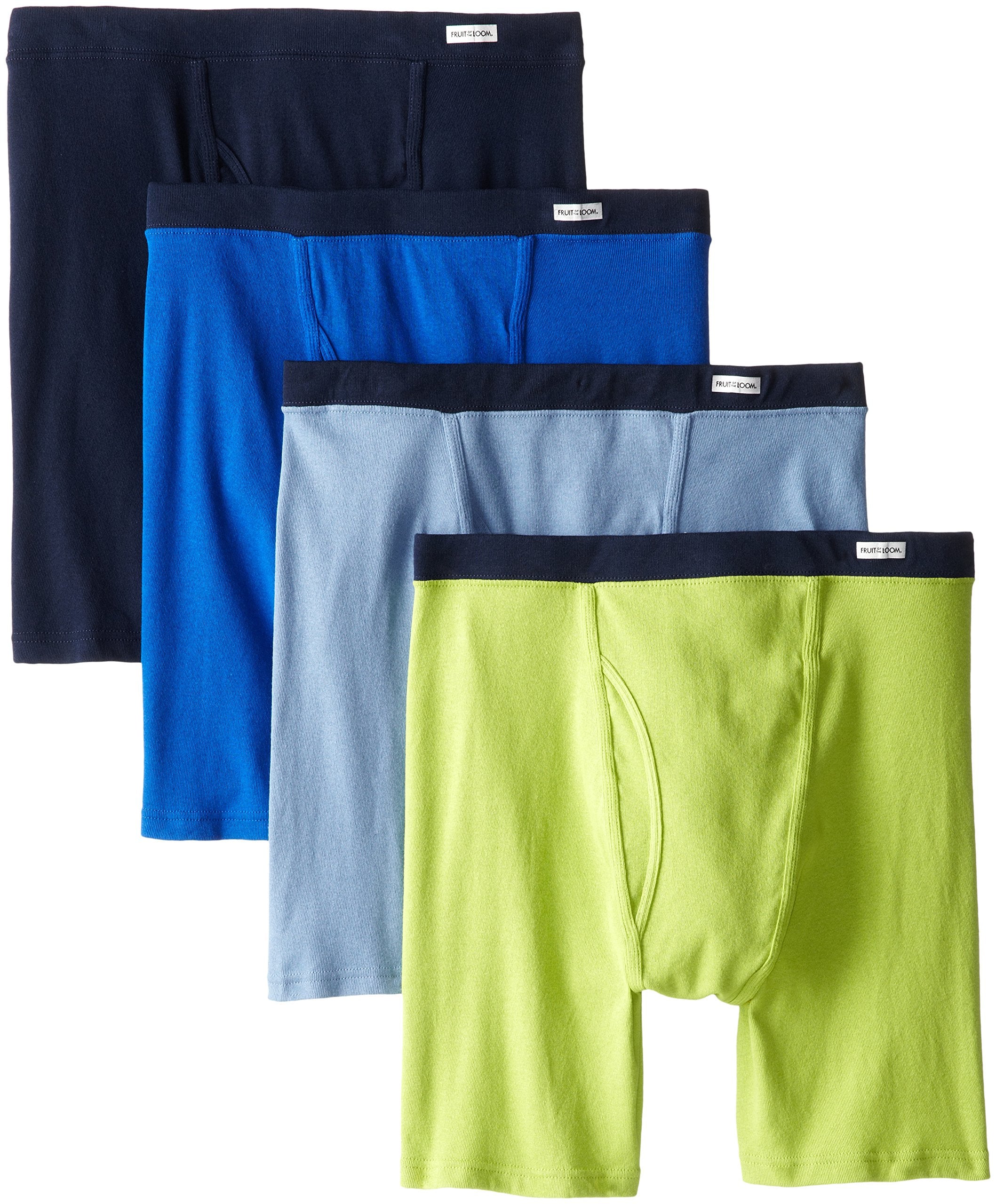 Fruit of the Loom Men's Covered Waistband X-Size Boxer Brief, Assorted, XX-Large(Pack of 4)
