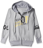 T2F Cotton Hooded Neck Regular Fit Hoodie (Boys-SS_35_Grey