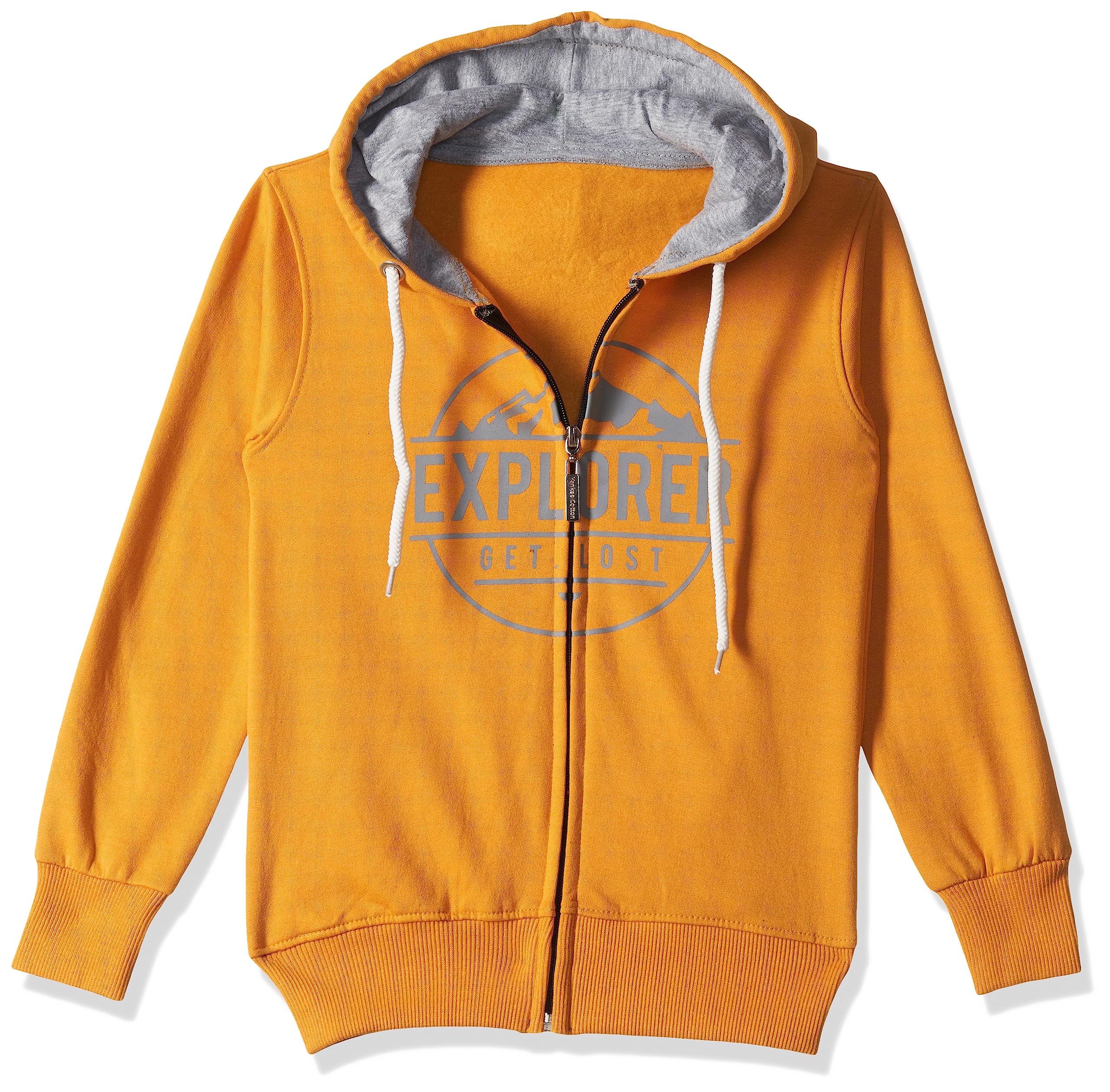 T2F Cotton Hooded Neck Regular Fit Hoodie (Boys-SS_35_Yellow