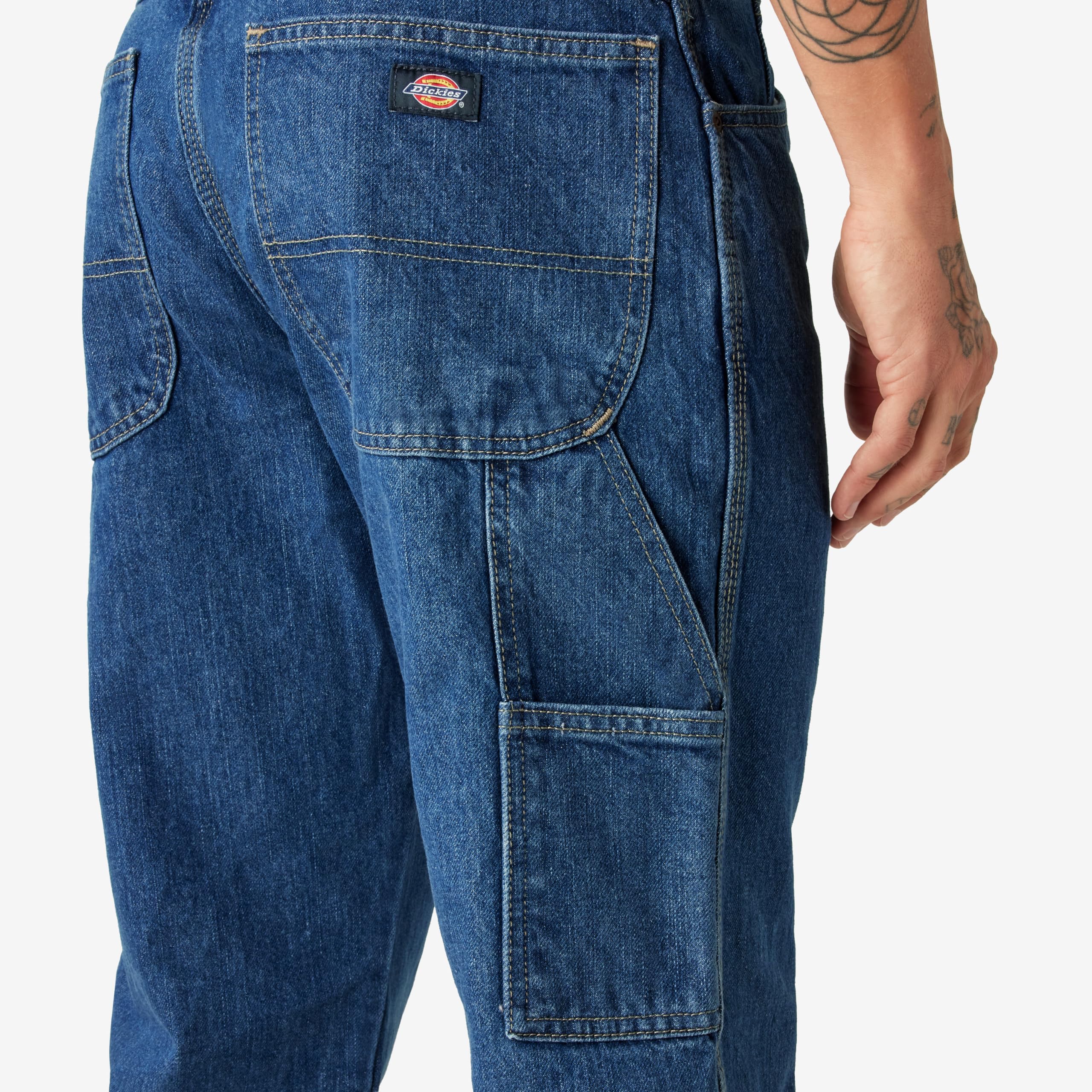 Dickies mens Relaxed Fit Carpenter jeans, Stone Washed, 34W x 36L US
