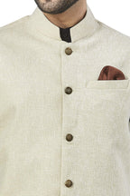 BE ACTIVE Mens Linen Blend Nehru Jacket With Mandarin Collar || Ethnic Koti For Men || Men Koti Formal|| Men Koti Wedding (RFKT