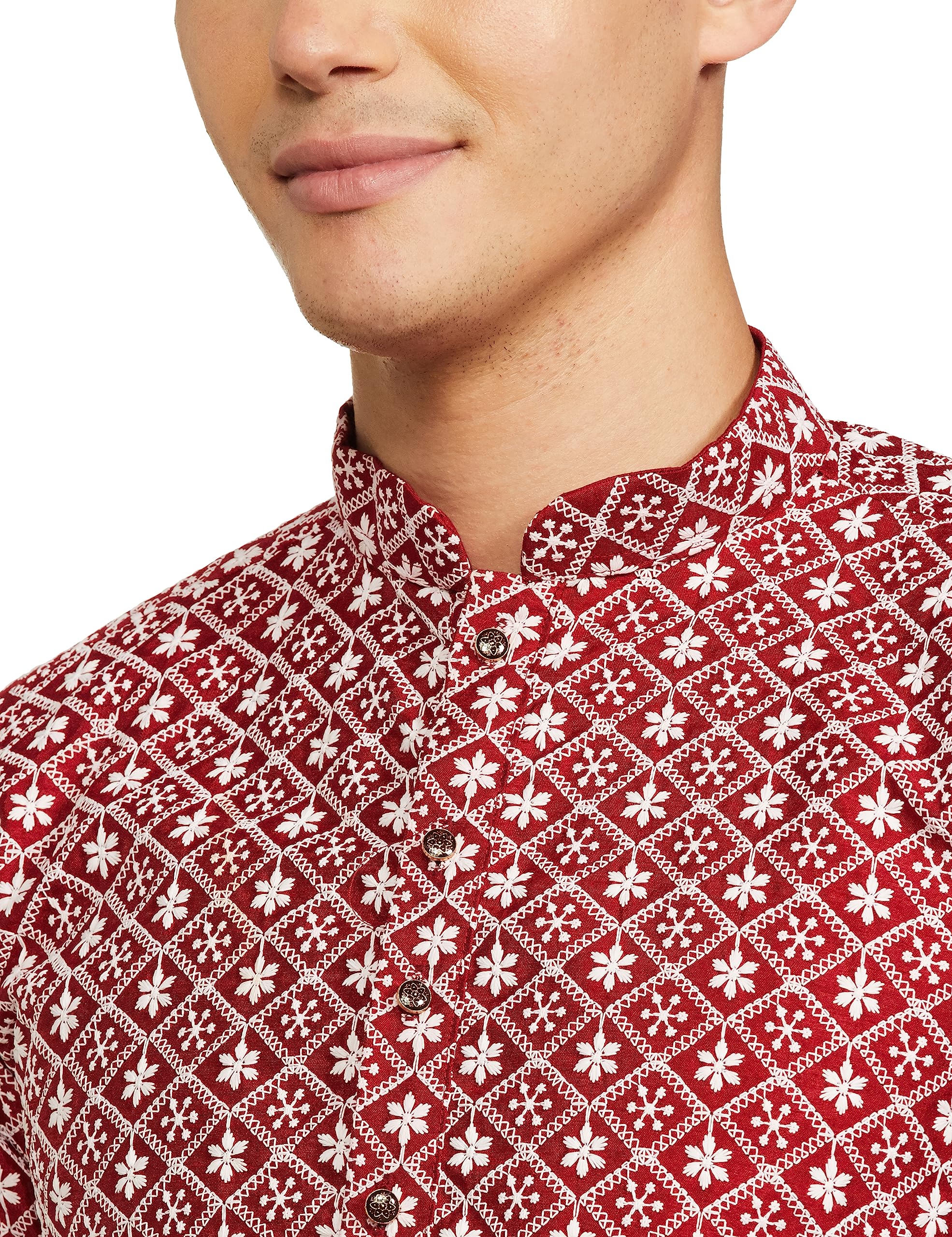 Be Active MenS Traditional Embroidered Lucknowi Full Sleeves Kurta || Cotton Kurta For Men || Men Kurta For Wedding || Kurta Fo