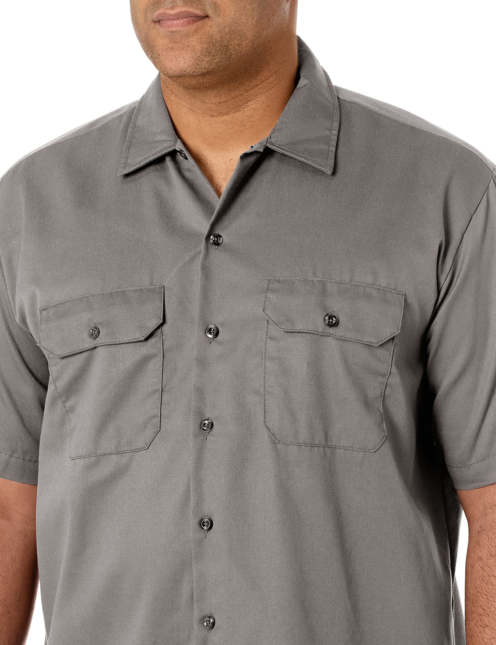 Unisex Short-Sleeve Work Shirt - BLAcK - S(D0102H7MFYJ)