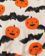 HILEELANG Kids Boy Sweatshirts Halloween Pumpkin Bat Graphic Crewneck Pullover Cotton Tops 5T