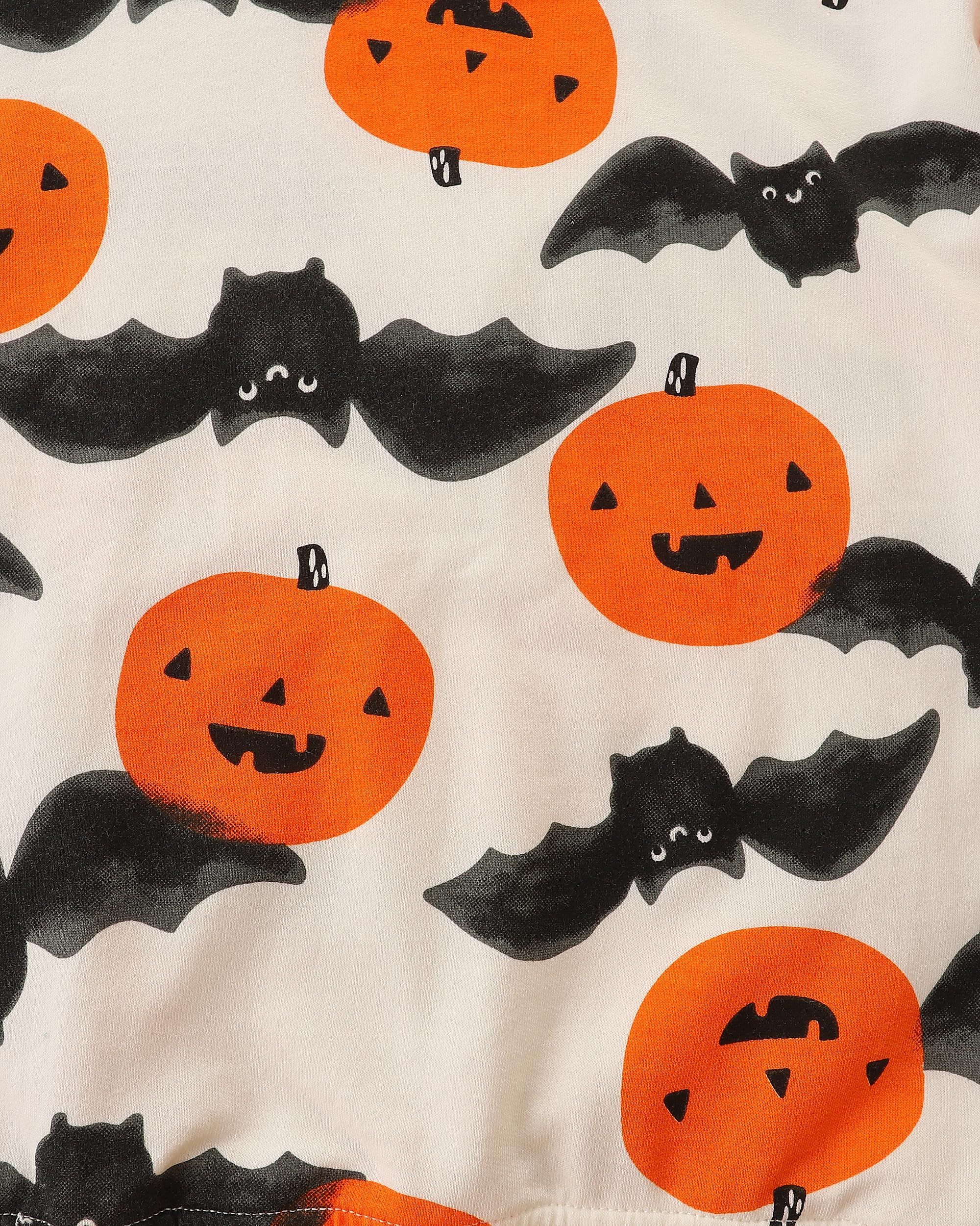 HILEELANG Kids Boy Sweatshirts Halloween Pumpkin Bat Graphic Crewneck Pullover Cotton Tops 5T