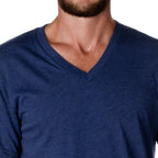 Unisex Triblend V-Neck T-Shirt - BLUE TRIBLEND - S(D0102H7W72T)
