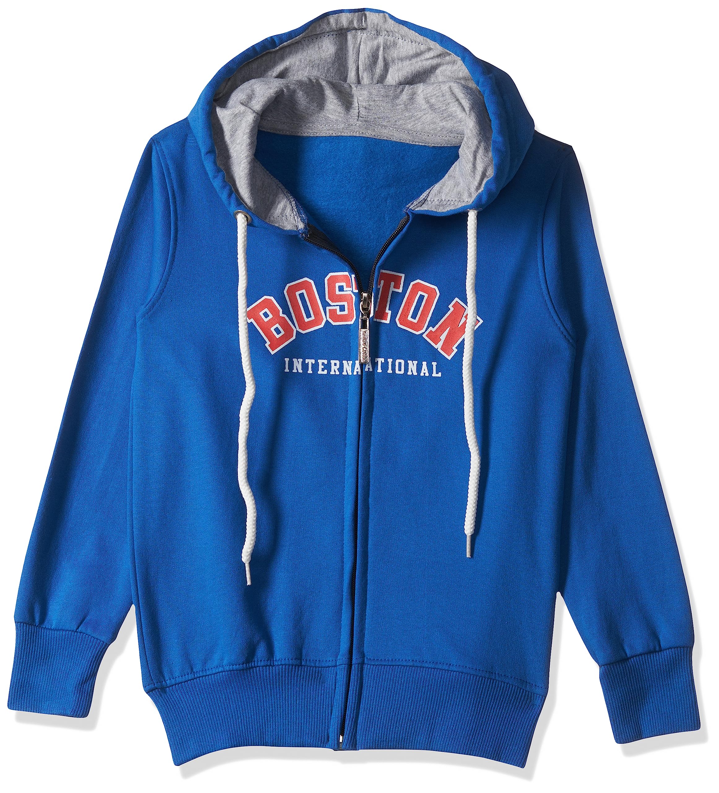 T2F Cotton Hooded Neck Regular Fit Hoodie (Boys-SS_35_Royal Blue