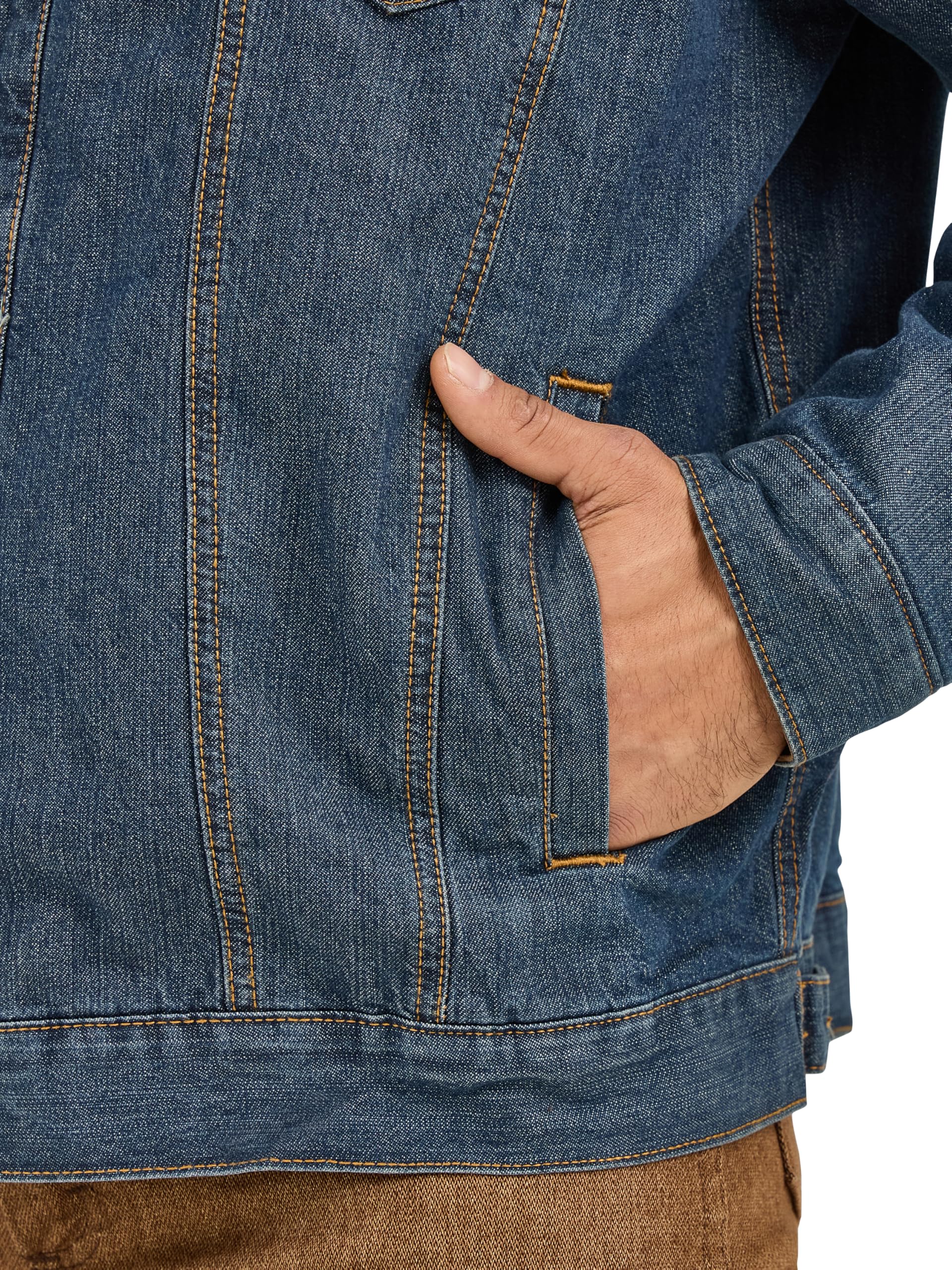 Wrangler Men's Style Cowboy Cut Western Lined Jacket, Denim/Blanket, X-Large