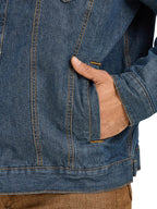 Wrangler Men's Style Cowboy Cut Western Lined Jacket, Denim/Blanket, XX-Large