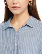 W for Woman Womens Regular Fit Shirt (22FEW31111-820069_Blue
