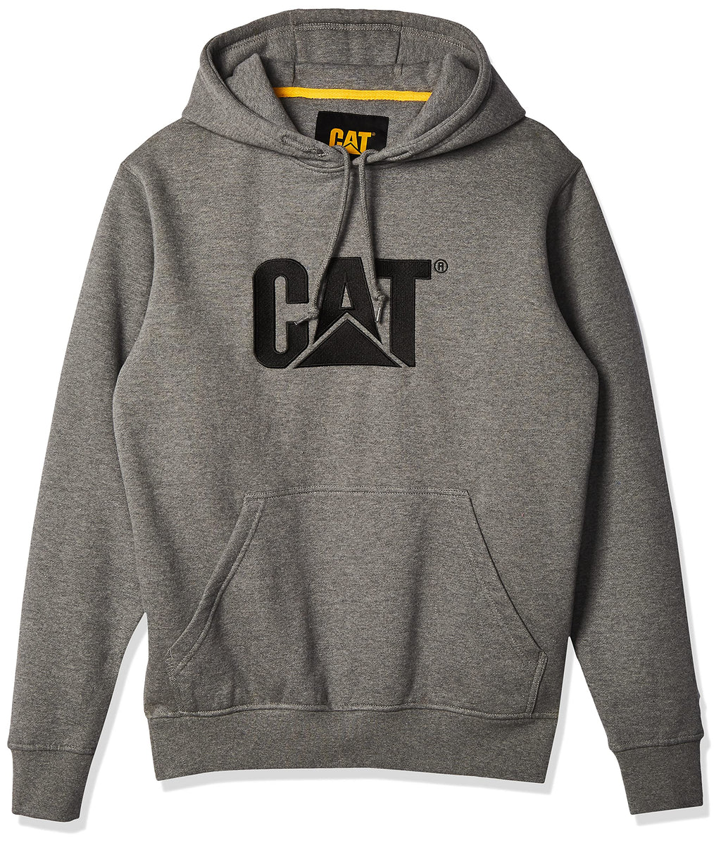 Caterpillar Men's Trademark Hoodies with Embroidered CAT Front Logo, S3 Cord Management System and Pouch Pocket, Dark Heather Gr
