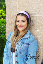 Motique Accessories Lavender 2 Inch Wide Satin Hard Headband with No Teeth