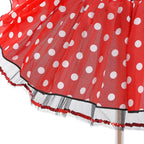 Dressy Daisy Girls' Polka Dots Halloween Christmas Fancy Dress Dance Costume with Headband Size 6-7 Red & Black