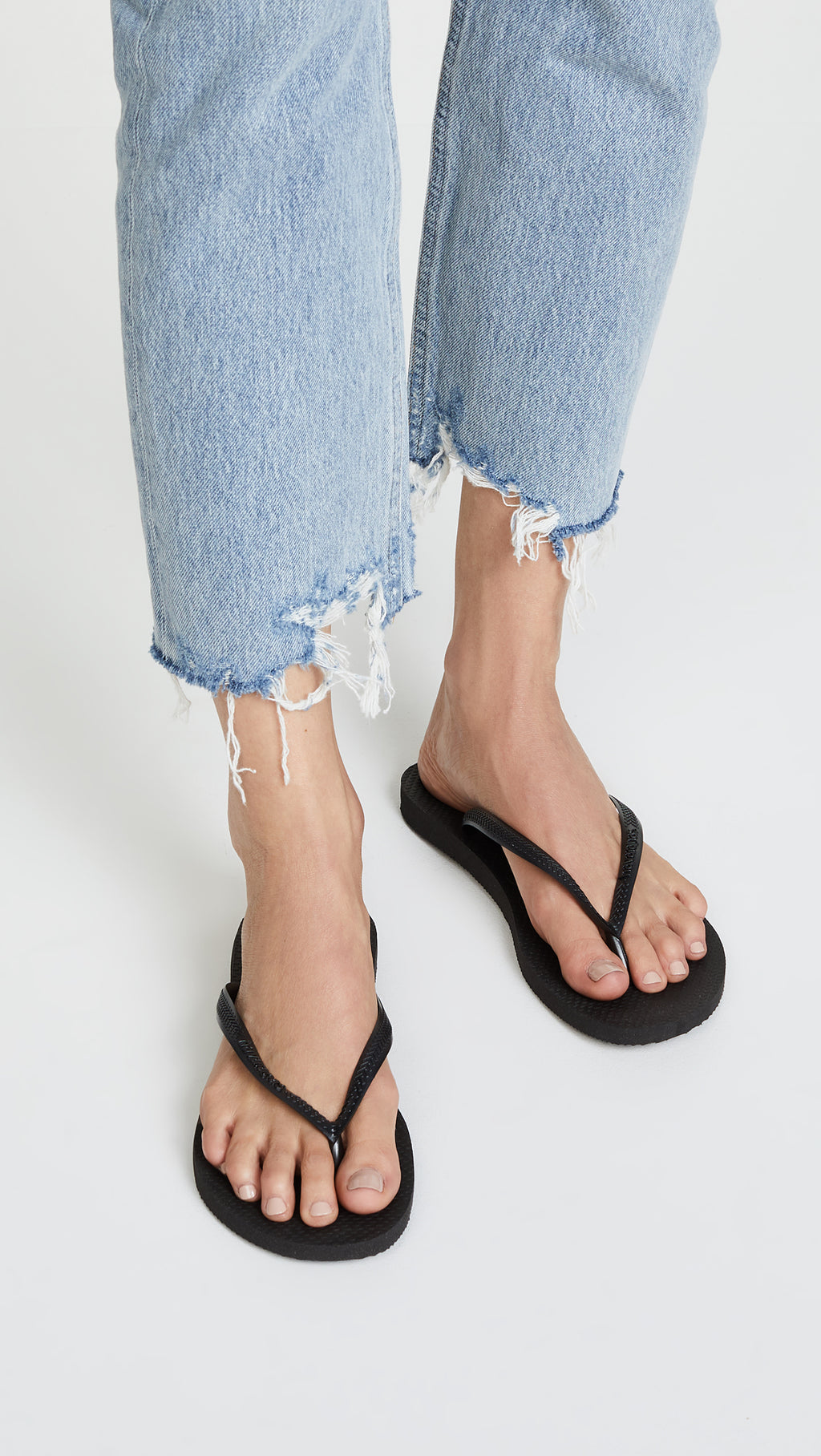 Havaianas Women's Slim Flip Flop Sandals, Black, Size 6 Women's