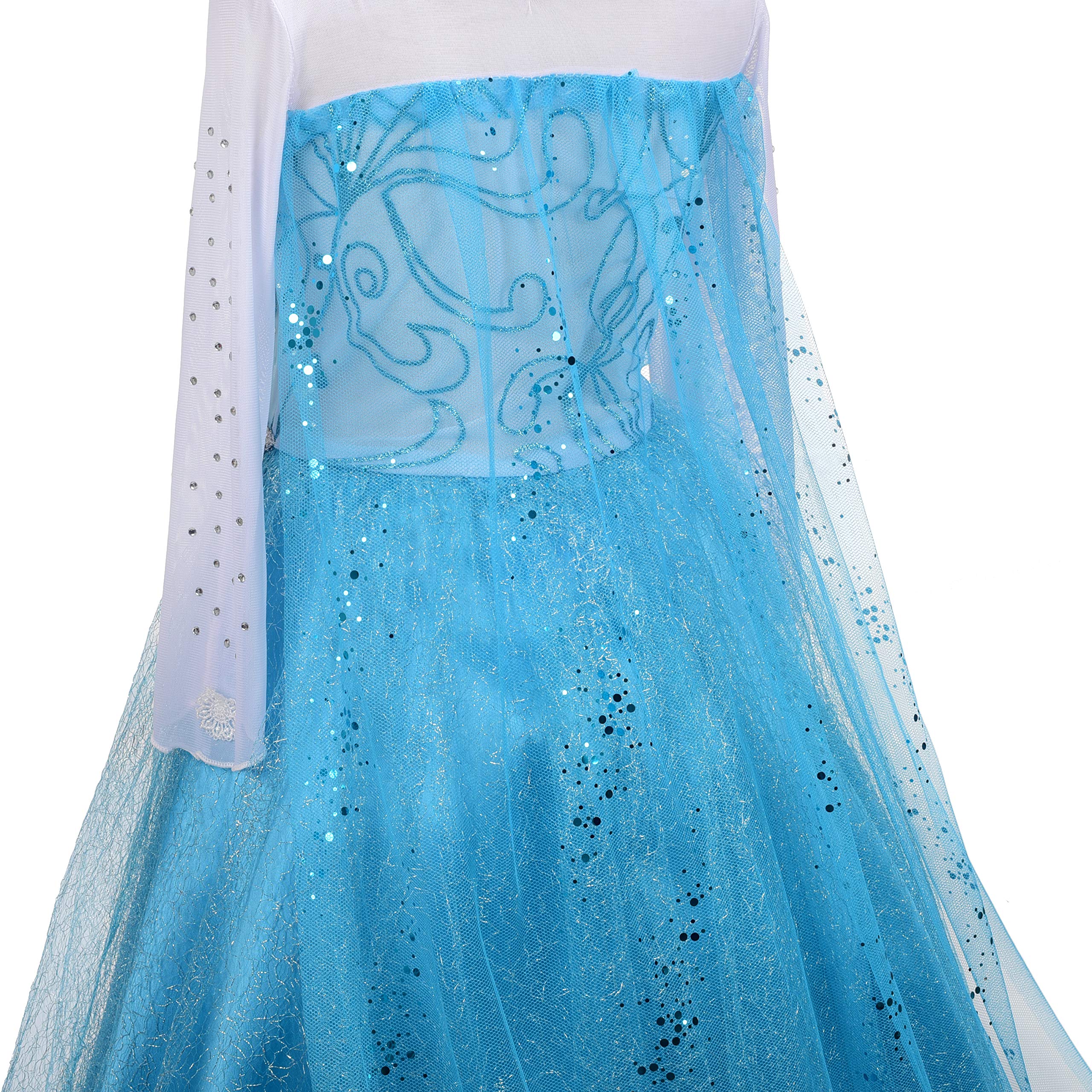 Lito Angels Little Girls Princess Dress Up Costumes Snow Queen Dress Halloween Christmas Long Train with Accessories