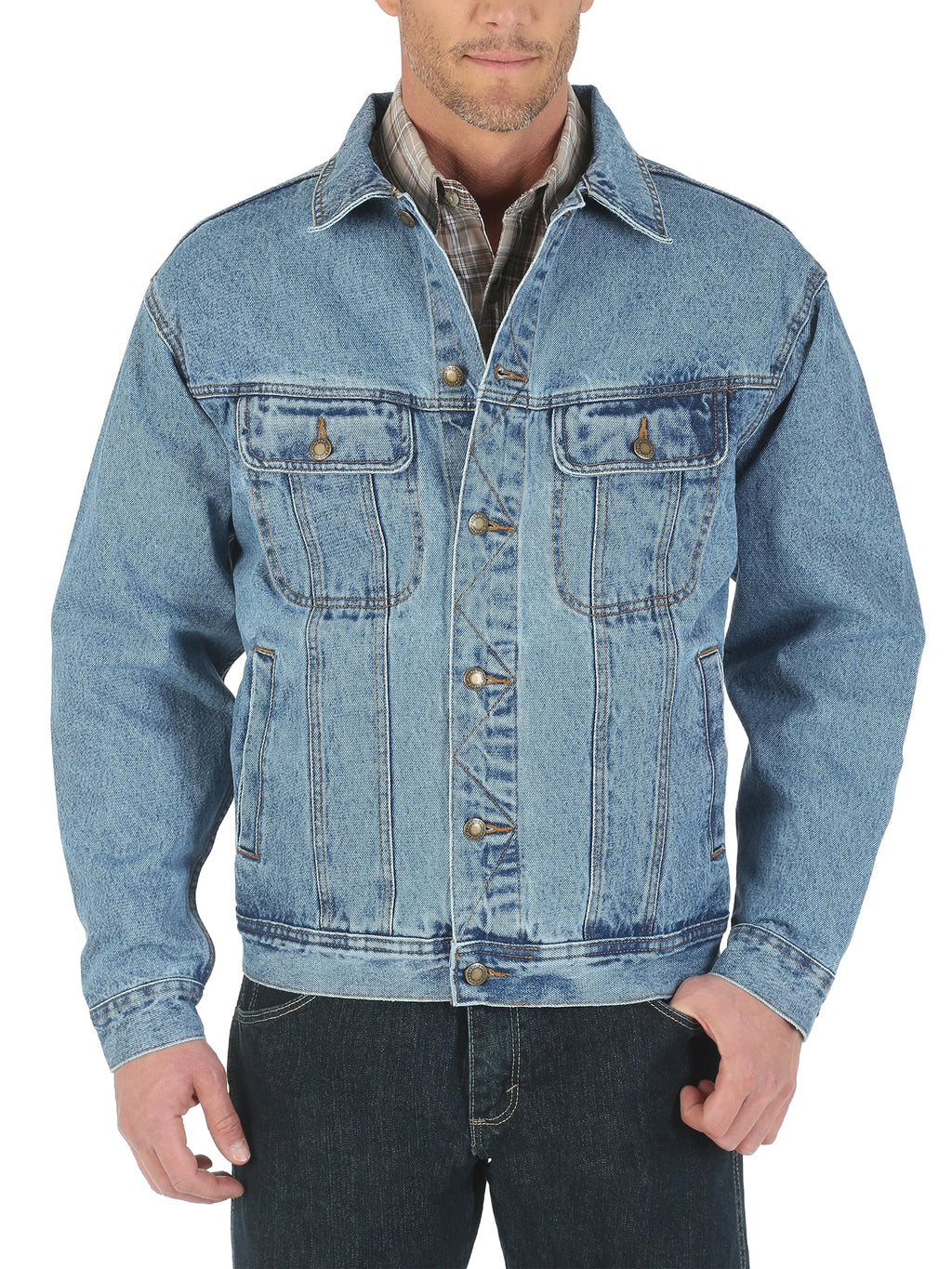 Wrangler mens Rugged Wear Unlined Denim Jacket, Vintage Indigo, 5X-Large US