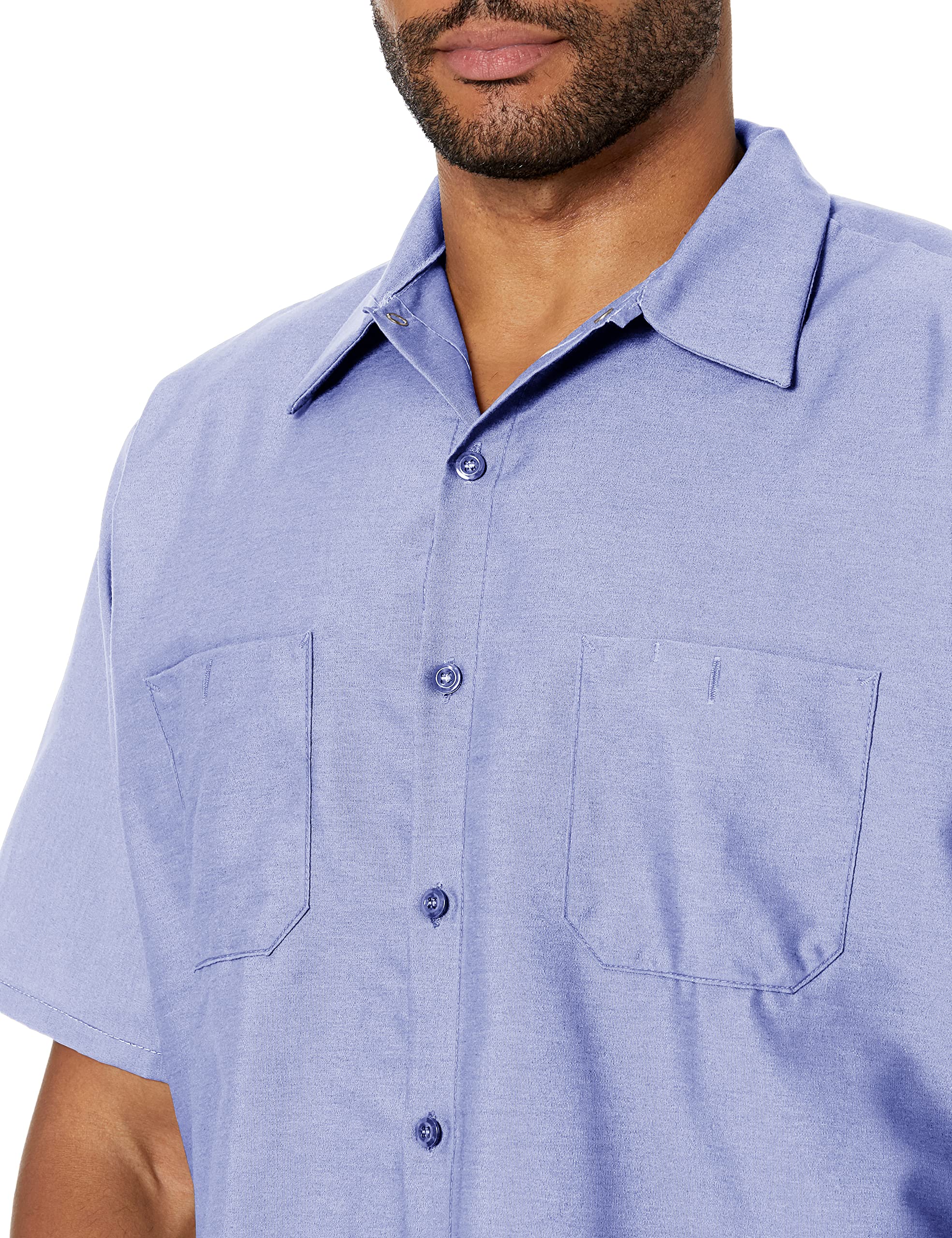 Red Kap Mens Tall Industrial Work Shirt, Regular Fit, Short Sleeve, Light Blue, 3X-Large