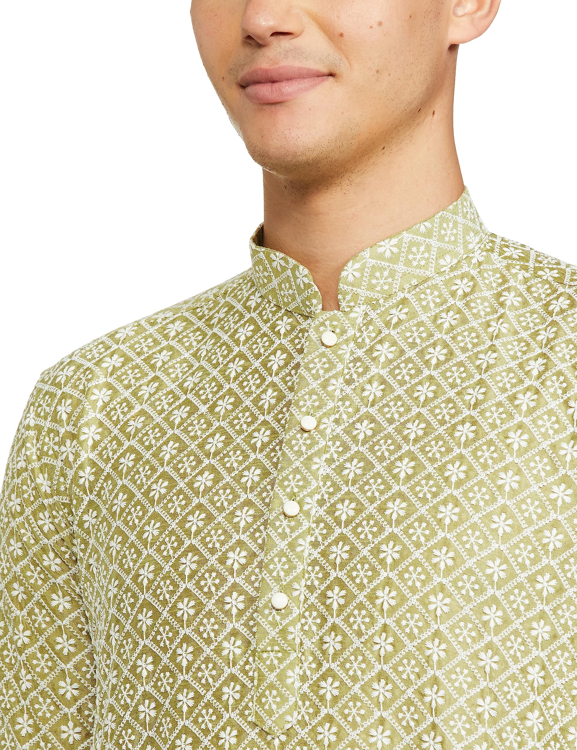 Be Active MenS Traditional Embroidered Lucknowi Full Sleeves Kurta || Cotton Kurta For Men || Men Kurta For Wedding || Kurta Fo